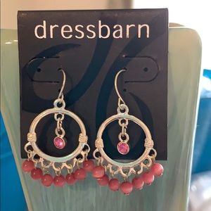 3/$10 NWT pink tiger eye dangling earrings